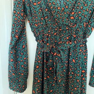 Leopard Maxi Dress with Long Sleeves